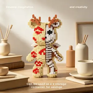 3D Puzzle Building Block Ornament, Home Office Decor, Party Decoration, Ideal Gift, Halloween Christmas Easter, Handmade Craft, Lightweight Statue