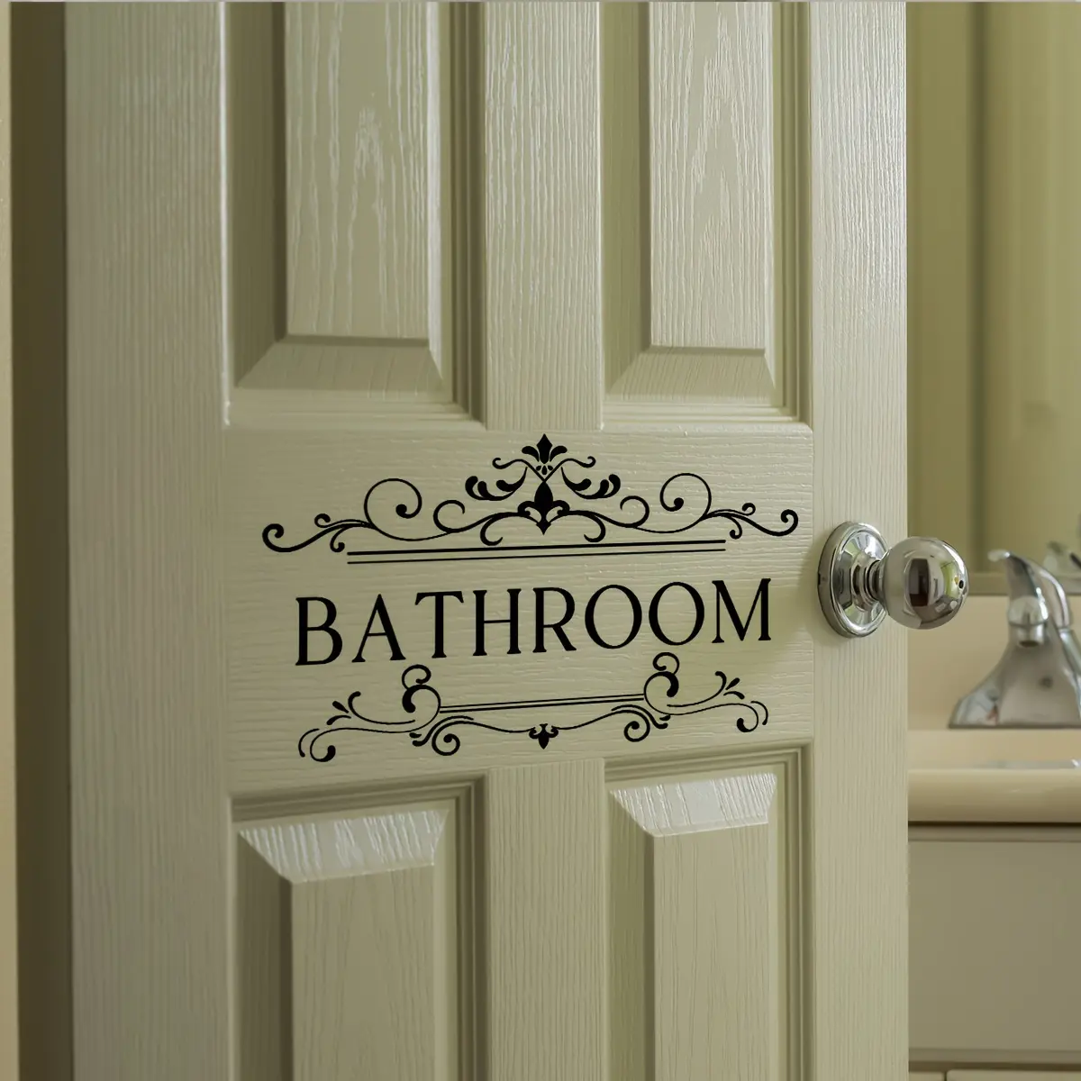An English Bathroom wall sticker, door decal, Door decorations, bathroom home decoration wall sticker, self-adhesive Stickers Decor, Decorative Sticker, Decoration Items (MS3048-YL)