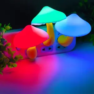 3-pack Mushroom-shaped Led Night Lights with Auto Light Sensor&multicolor Glow-versatile for Bedrooms, Hallways&living Spaces
