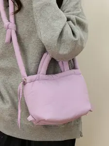 Women's Cotton Padded Backpack Tote Bag, Lightweight Nylon Material, Convertible Shoulder Strap/slouchy, Casual Daily Commute Travel Use