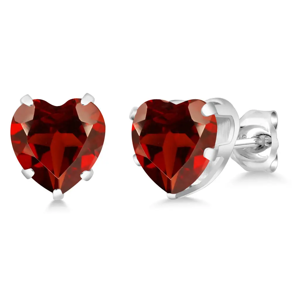 8MM Heart Shape Gemstone Birthstone Stud Earrings For Women Men | 925 Sterling Silver | Fine Jewelry Gifts for Women Her Mom Wife