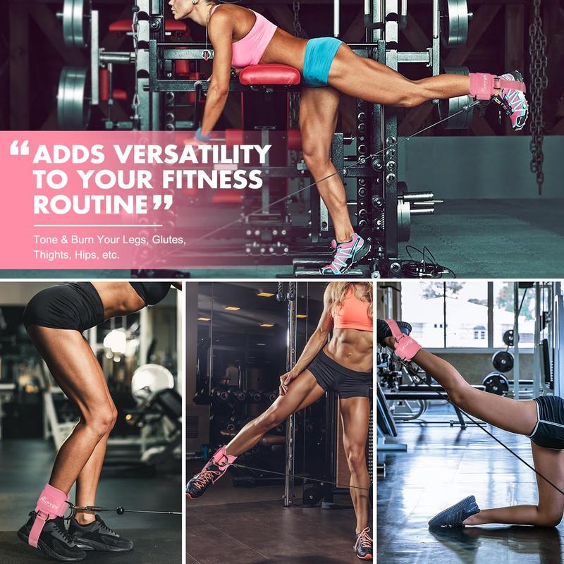Ankle Straps for Cable Machines Kickbacks - Adjustable Comfort Ankle Cable Attachments for Gym Ankle Cuff Cable Machine Glute Kickback Straps - Leg Extensions, Curls & Ankle Cuffs Women