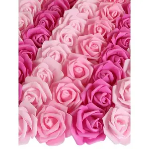 30Pcs Artificial Rose  Heads Bulk Pink Rose Heads Pink Faux  Stemless Fake Foam Rose Mini Dusty Rose  For DIY Bridal Shower Wedding  Party Home Decor,Christmas hanging Plum Blossom Decorative Stem Bouquet with Cat and Flowers
