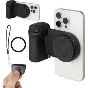 Magnetic Phone Camera Grip with Adjustable Temperature Fill Light, Detachable Bluetooth Remote, Universal MagSafe Steady Handle