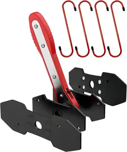 Brake Caliper Press Tool Car Ratcheting Brake Caliper Piston Spreader Press Tool with 2 pcs Steel Plates  4 Hooksfor Efficient Auto Repair(red 1pack)