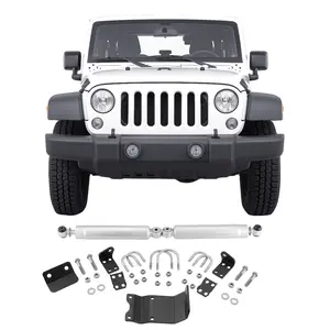 fathersdaygift VEVOR Dual Steering Stabilizer, for 2007-2018 Jeep Wrangler JK, Dual Steering Stabilizer Kit Fits with 2 Inches of Suspension Lift or Higher, Enhanced Control Reduced Vibration, Easy Installation