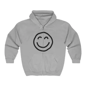 Happy Hoodie Unisex Heavy Blend Full Zip Hooded Sweatshirt