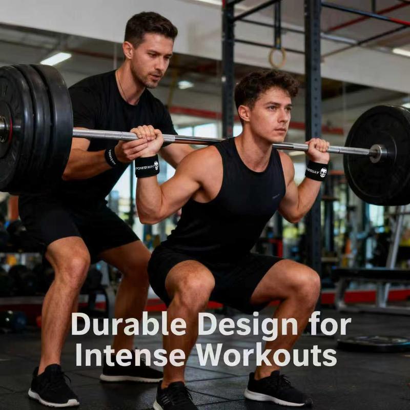 Hand Raise Wristband Weightlifting, Gymnastics, Powerlifting, Squats with Padding, Rubber Material, 18 Inch Cotton Line