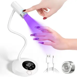Portable UV LED Nail Dryer Lamp, Fast Drying Gel Polish Curing Light, Flexible 360° Adjustable Flashlight, Cordless Compact Manicure Tool for Nail Salon Home DIY Manicure, Upgrade Nail Dryer