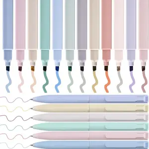 12pcs Pastel No Bleed Bible Highlighters and 6 Multicolor Fineliner Pens Set, Cute Aesthetic Assorted Colors Markers for Bible Studying Journaling Office School Supplies, Quick Dry