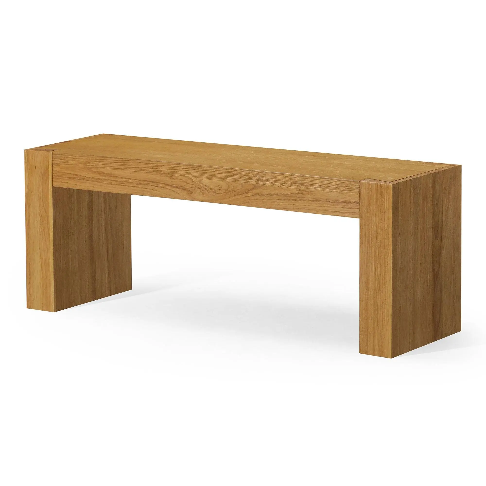 Maven Lane Zeno Contemporary Wooden Bench in Weathered Natural Finish