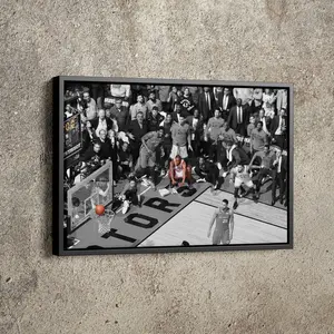 Kawhi Leonard Buzzer Beater Game Poster, Basketball Painting Hand Made Posters, Wall Art Man Cave Gift Home Decor