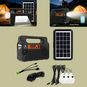 1PCS portable LED flashlight, USB rechargeable spotlight, solar searchlight, small energy storage system, emergency lighting, with audio, suitable for outdoor camping/festival party/home emergency lighting/outdoor adventure fishing/mobile phone charging
