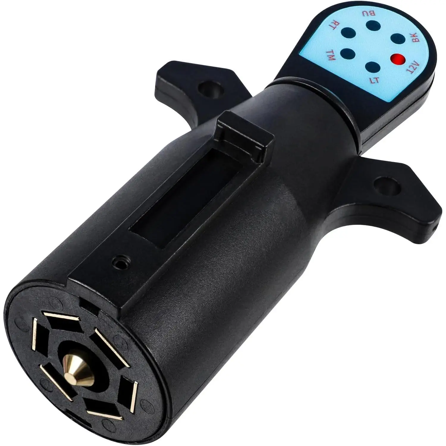Trailer Light Tester, 7 Pin Trailer Plug Testerwith Red LED, 7 Way Trailer Plug Testerfor Diagnosing and Fixing Trailer Socket Circuit Problems,By Traiisutor