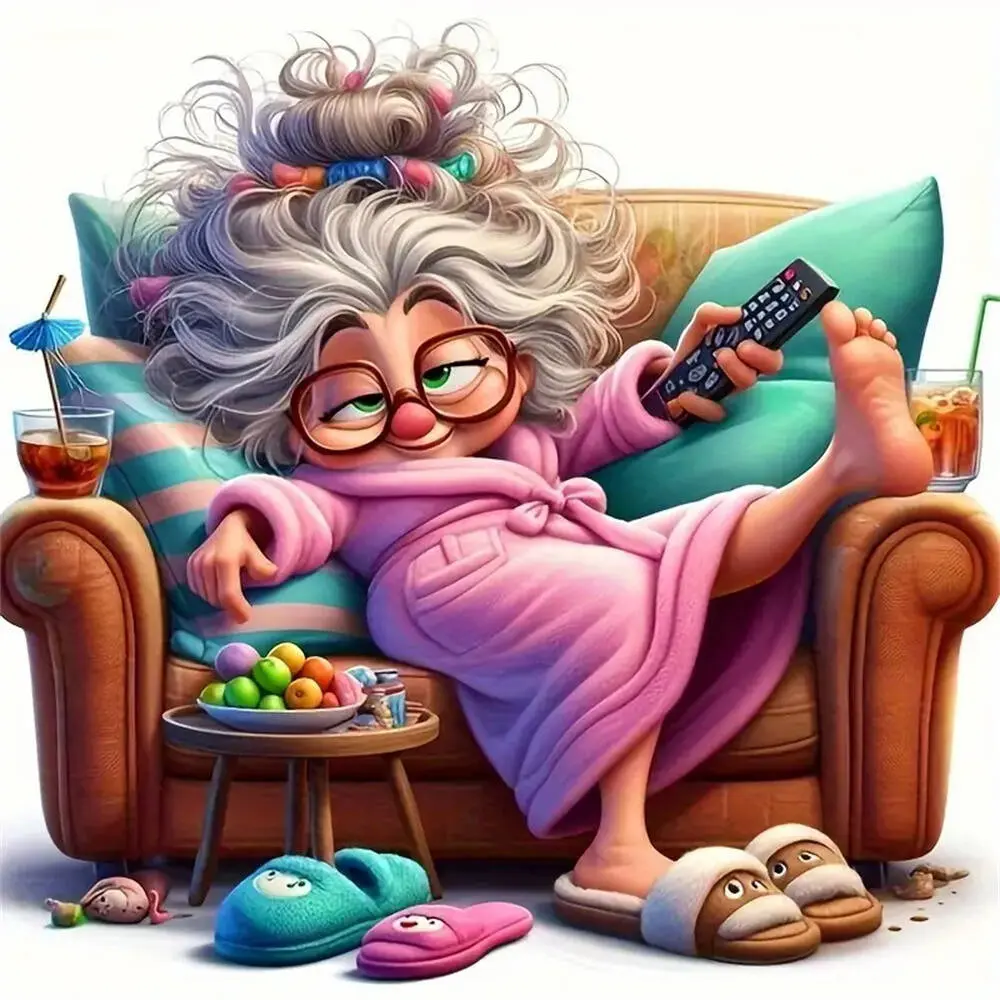 New Arrival Diamond Mosaic Old Woman Portrait DIY Picture Rhinestones Diamond Painting Cartoon Embroidery Handmade Hobby Diamond Painting Kit