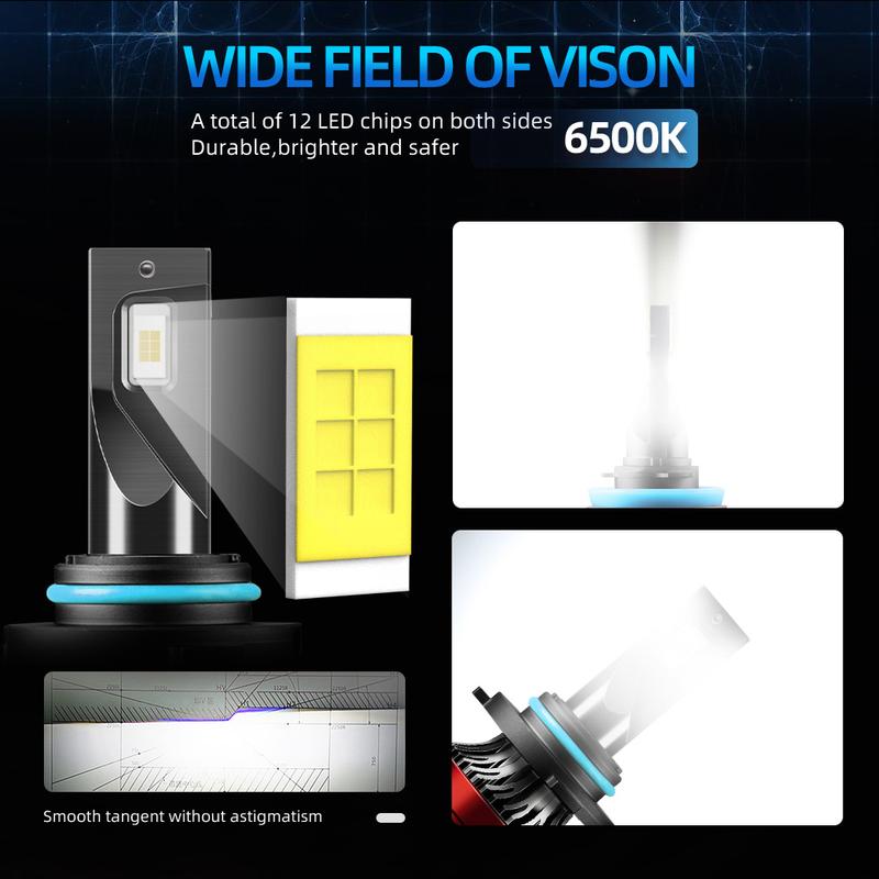 9005/HB3 H11 LED Headlight Bulbs 6000K High Low Beam Bulbs Combo Super Bright White, Pack Of 4/6, Chip New Upgraded Design LED Plug-N-Play Bulbs, Up to 50000 Hours, 9005+H11+H11, 9005+H11