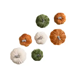 Elegant Velvet Pumpkins Set