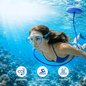 Diving snorkel, splash-proof single and double-head breathing apparatus, silicone underwater breathing valve/immersed breathing oxygen supply device, leak-proof design, submersible training equipment, deep-water oxygen supply equipment set