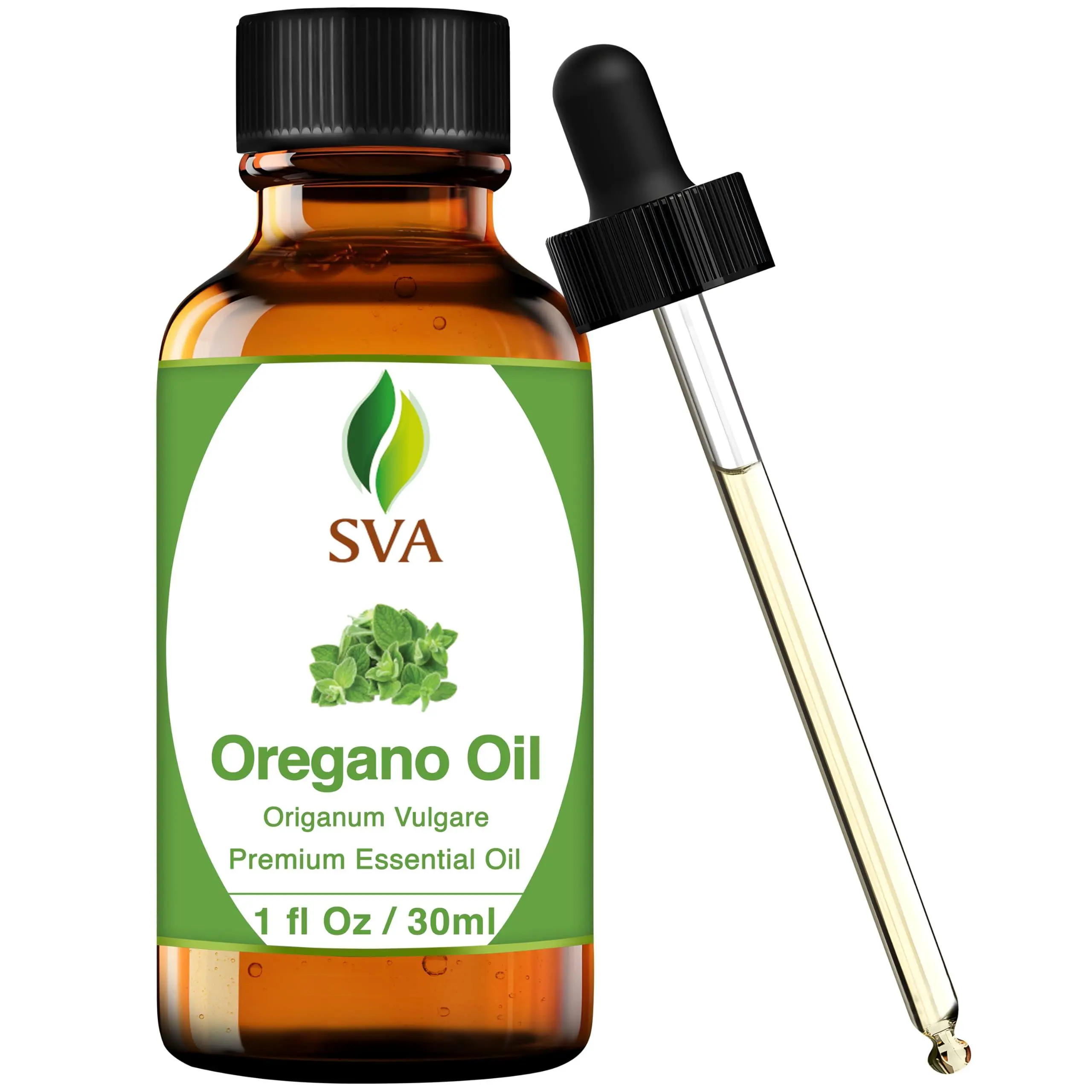 SVA 100% Natural Herbal Oregano Essential Oil - 1 Fl Oz (30ml) Liquid, 24 Months Shelf Life, Included Dropper, Natural Ingredients, Health Support, Aromatherapy Use, Scented Body Oils, Single