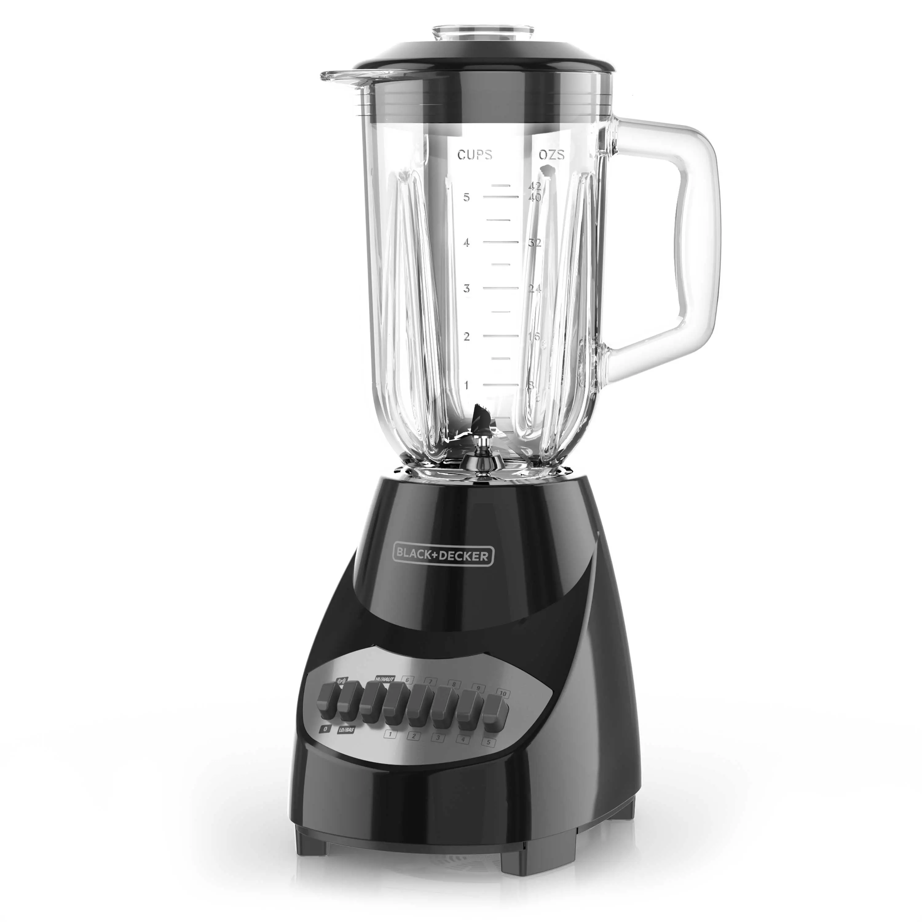 Black+Decker with Glass Jar  10 Speed Blender Black (BL2010BG)