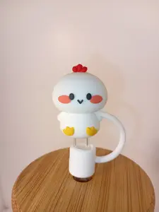 Straw Topper - Cute Character Design with Red Accent and Yellow Feet Feature undefined Product Title No Additional Information Available