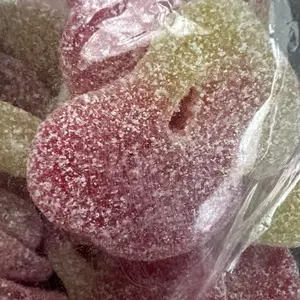 Sour Sanded Twin Cherries gummies  candy 2.2 pound bulk Bag fun and Colorful Snack