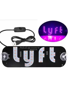 FCCIMC Lyft Signs for Lyft Drivers with USB Power and Suction Cups Taxi LED Display Board for Enhanced Visibility and Professionalism