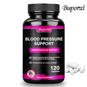 Buporai Blood Pressure Support Supplement, 120 softgels, uses a premium herbal and vitamin complex to support healthy blood pressure within a normal range.