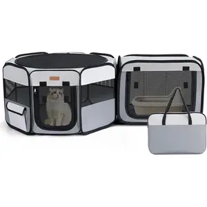 Want to Give Your Kittens & Puppies a Safe,  Space? Try : "x16" Portable  Playpen, 2-in-1  Playpen, Independently Usable, with a Carry Bag. Play Freely Anywhere!