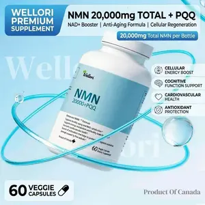 Natural Energy Boost: 20000mg Pure NMN, Liposomal Complex with Resveratrol,GABA, PQQ, Passion Fruit Extract, Healthy Aging of Heart, Brain & Muscle，Cellular Energy, Metabolism & Repair Zero Filler Supports Cellular Renewal, Energy - 60 Capsules Vegan