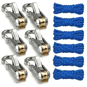 6-Piece Rope Set with Wheel Tensioner, Easy and Safe Binding, Adjustable Buckle Rope with Accessories, Ideal for Camping, Boating, Home Storage, Outdoor Use