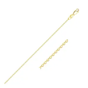 14K Yellow Gold Diamond Cut Cable Link Chain (1.10 mm)