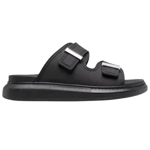 Alexander McQueen Hybrid Buckled Rubber Sandals Black Silver (Women's) (women) by StockX