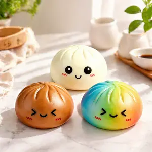 Expressive Big Dumpling Squishy - Three colors shipped randomly, Mysecret Bun Fidget Toy, Soft TPR Material, Stress Relief, Unboxing Surprise, Random Style per Pack, Valentine's Day and Easter gifts, suitable for children to exchange gifts