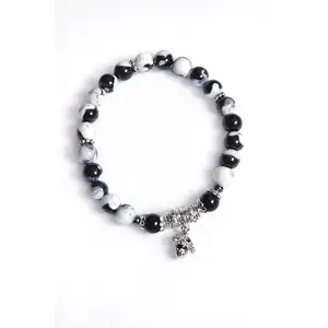 Black & White Zebra Jasper Bracelet 🖤🤍