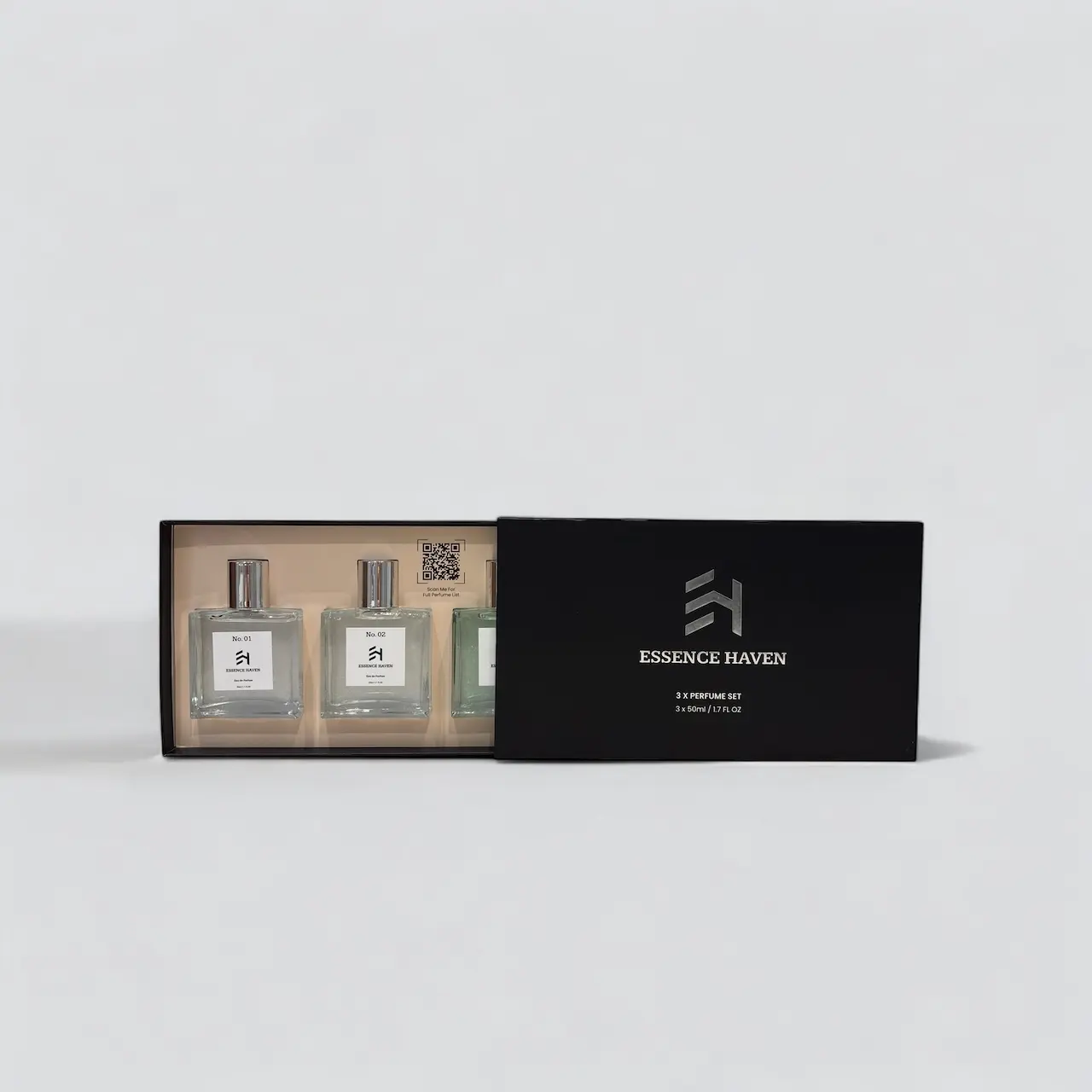 Essence Haven Signature Scents Trio - No. 01 Deep & Seductive, No. 08 Crisp & Clean, No. 11 Bold & Addictive - Long Lasting Eau de Parfums