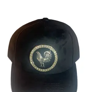Diamantés Ruster Snapback Hat with Logo, Black Color, Adjustable Fit, Diamantés Incorporated Design