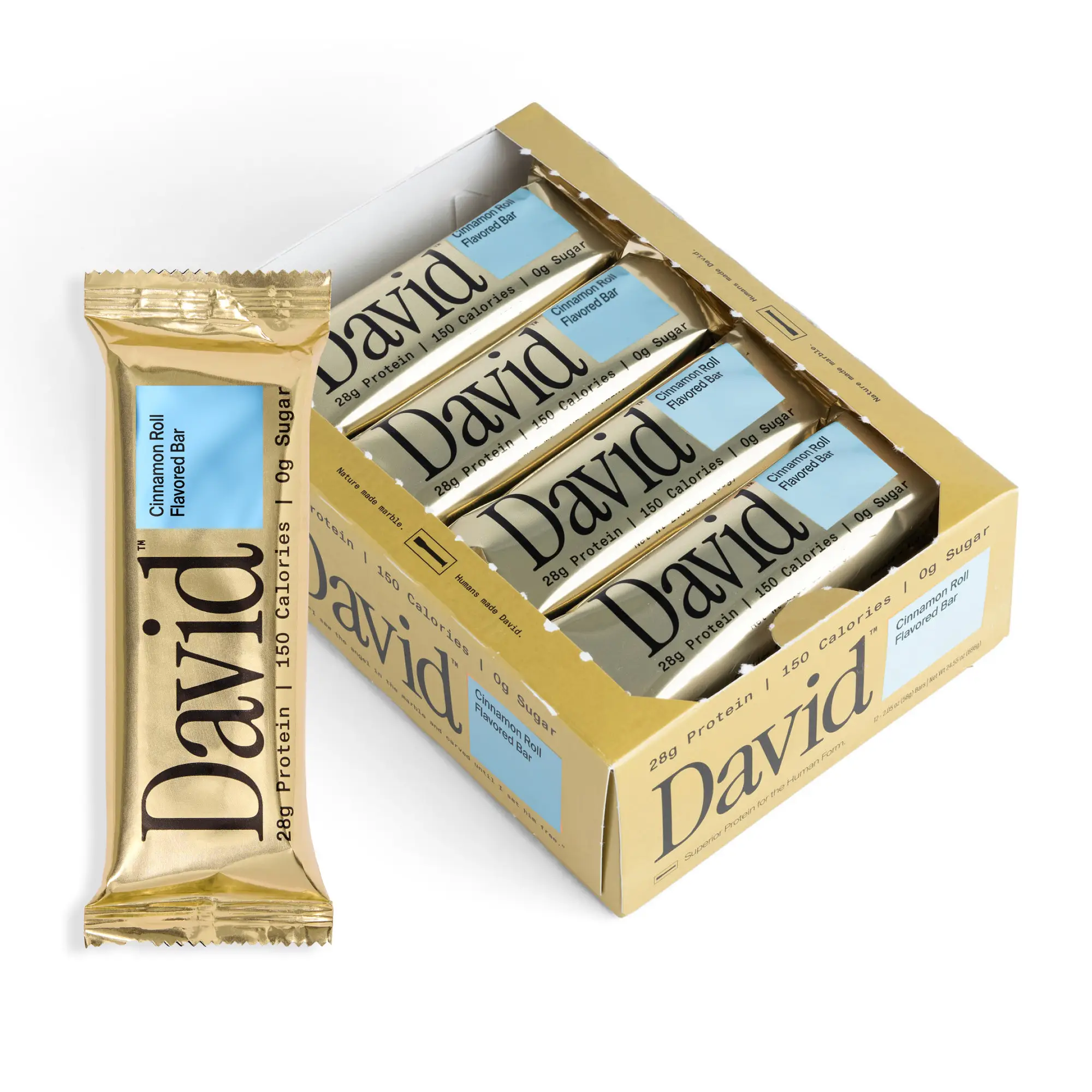 Cinnamon Roll Flavored Bars– 28g Protein, 150 Calories, 0g Sugar. Includes 12 bars.