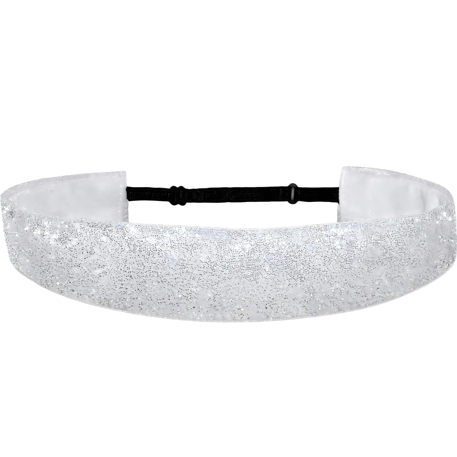 Sparkly Glitter Headbands for Girls Non Slip Elastic Sports Headbands for Women Soft Velvet Lined Stretchy Hair Accessories for Softball Soccer Running