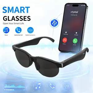 Smart Sunglasses Bluetooth Audio Glasses with Built in Mic and Open Ear Speakers Hands Free Calls Voice Assistant Touch Control Polarized Anti UV Lenses Lightweight Smart Glasses for Driving Running Cycling Hiking and All Outdoor Activities