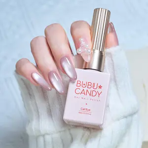 BUBUCANDY 15Ml Clear & Transparent like gauze Cat Eye Gel Polish Set 3-Piece Kit with Base & Top Coat - Non-Toxic Vegan Formula for Gentle Manicure - Perfect Gift,Quick-Drying DIY Nails Nail Art, Liquid gel nails, Manicure kit,Trendy nail art