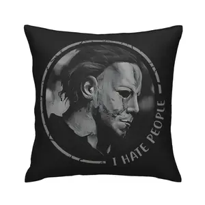 Michael Myers Halloween Decor - Horror Movie Pillowcase with Zipper Closure, Soft Polyester Cushion Case for Living Room, Bedroom, Office - Gift for Horror Fans (Pillow Insert Not Included) - Home Decoration, Spooky Room Accent
