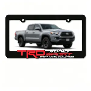 2 Pack TRD Style Matte Black License Plate Frame, Heavy-Duty Bolt-On Accessory, Fits Full-Size Pickup Trucks