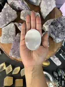 Selenite Palm Stones