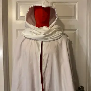 White Hooded Canvas Cloak - Stylish and Versatile for All Seasons  Costume