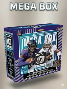 2025 Donruss Optic NFL Mega Box (Factory Sealed) – Rated Rookies, Blue Hyper Parallels, Inserts