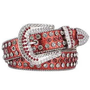Designer de luxe Diamant BB Simon Ceintures Western Hommes Femmes Cristal Cuir Clouté Strass Boucle