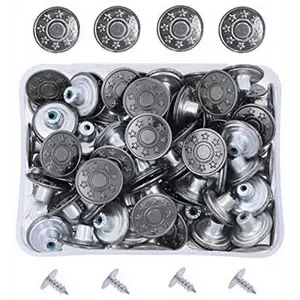 Mandala Crafts Jean Button Replacement Tack Button with Rivet Kit for Jeans Pants Suspenders Jackets Shorts Overalls 17mm 80 Sets