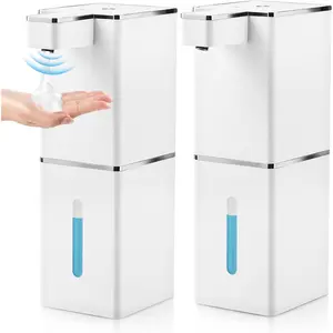 2 Pack 13.5oz/400ml Soap Dispenser Touchless Foaming Soap Dispenser Waterproof 4-USB Dispenser Wall Mounted for Dish Hand Soap