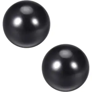 2Pcs Phenolic Plastic Ball Knob, M10 Female Threaded Machine Handle, 32mm Diameter Smooth Rim Black